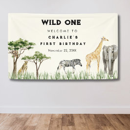 Wild One Safari Animal Birthday Welcome
