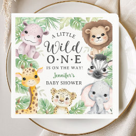 Wild One Safari Animals Baby Shower Gender Neutral Pappersservett