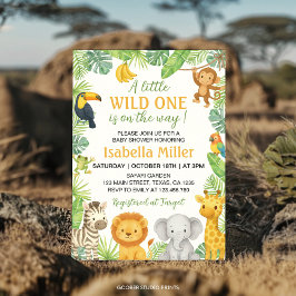 Wild One Safari Animals Baby Shower Inbjudningar