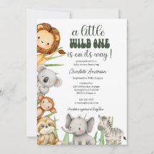 Wild One Safari Animals Boy Baby Shower