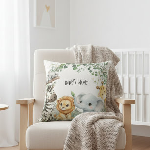 Wild One Safari Djur i djungeln Söt pojke Baby Sho Kudde
