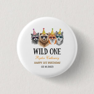 Wild One Safari Första Födelsedag – Djungeldjur Knapp