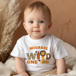 WILD ONE Safari Första Födelsedag med Namn T Shirt