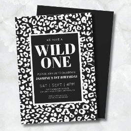 Wild One Safari Första Födelsedagsinbjudan Inbjudningar