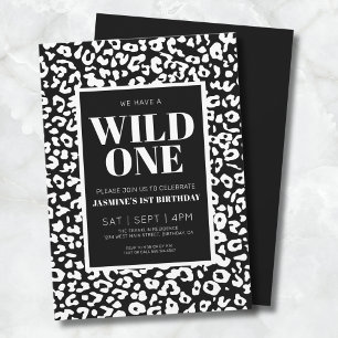 Wild One Safari Första Födelsedagsinbjudan Inbjudningar