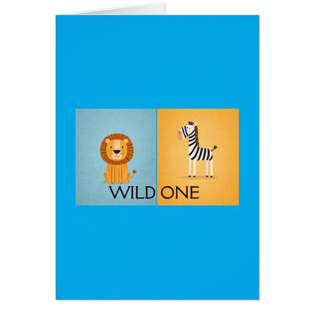 Wild one Safari Gift Bag Hälsningskort (Framsidan)