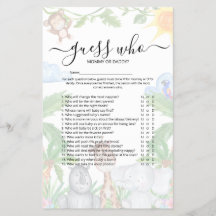 Wild One Safari "Gissa Vem" Baby Shower Spel Flyer