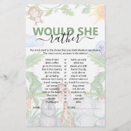 Wild One Safari Honomium eller Inte Baby Shower-sp