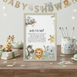 Wild One Safari Jungle Animals Boy Baby Shower En Tilläggskort