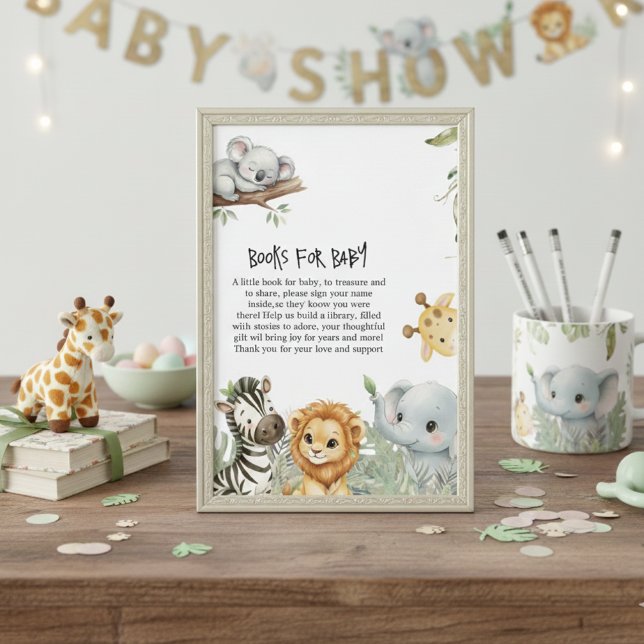 Wild One Safari Jungle Animals Boy Baby Shower  En Tilläggskort (Skapare uppladdad)