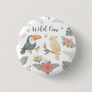 Wild One Safari Tropisk Födelsedagsbutton Nål