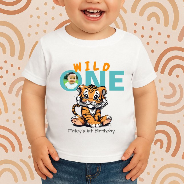 Wild ONE Tiger Första Födelsedagskläder Pojkar ell T Shirt (Skapare uppladdad)
