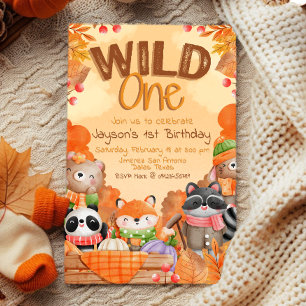 Wild One Woodlands 1-års inbjudan