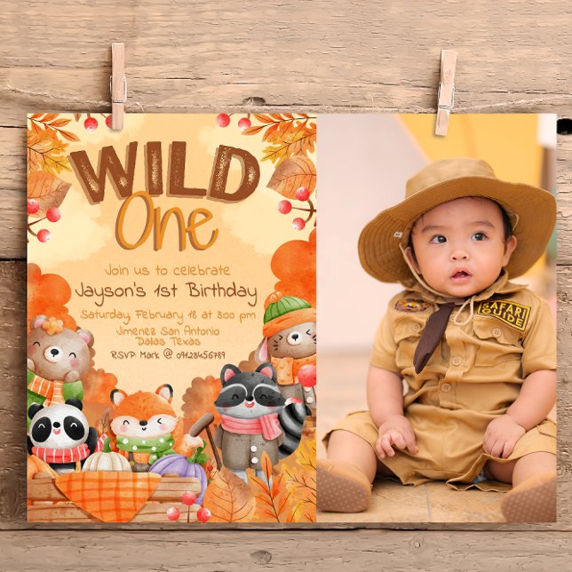Wild One Woodlands Inbjudan med Foto (Skapare uppladdad)