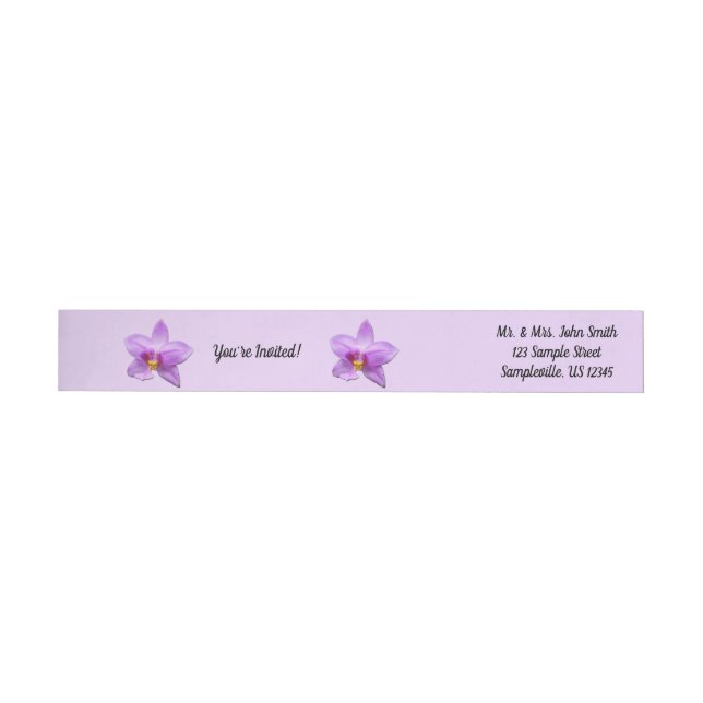 Wild Orchid Purple Tropical Flower Etikettband (Individual)