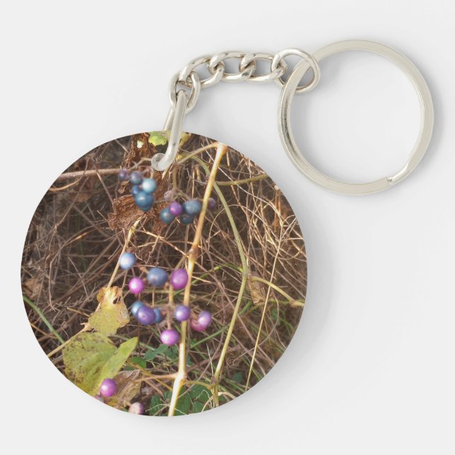Wild Porcelain Berry Vine Acrylic Keychain (Baksidan)