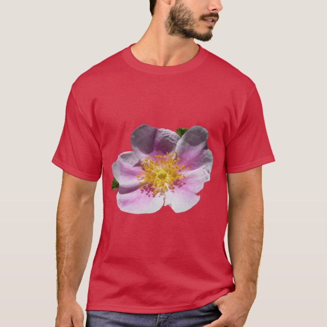 Wild Prairie Rose Floral Vector T Shirt (Framsida)