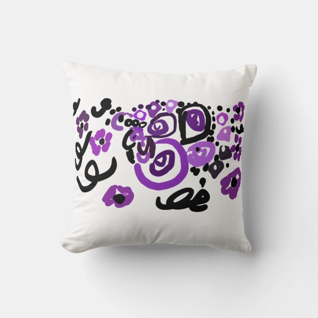 Wild Purple Peacock Kudde (Framsida)