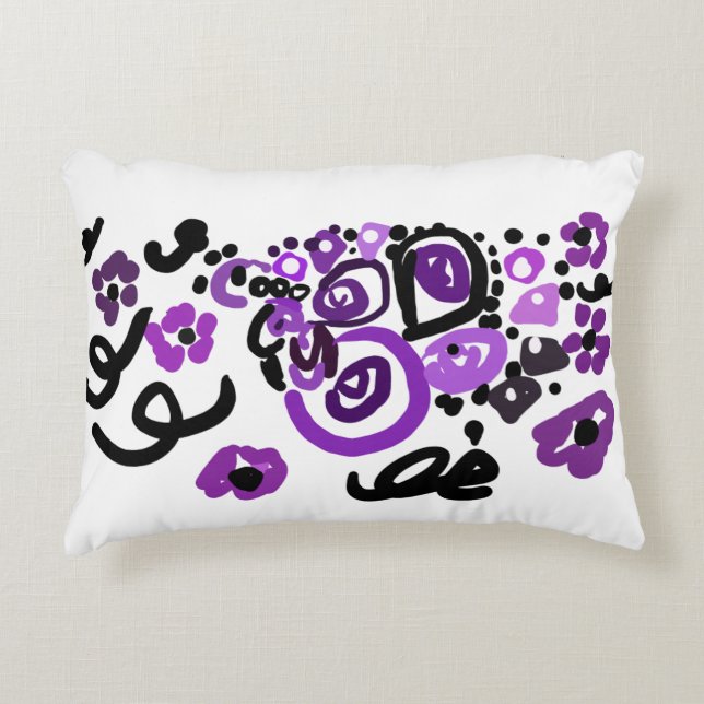 Wild Purple Peacock Prydnadskudde (Framsidan)