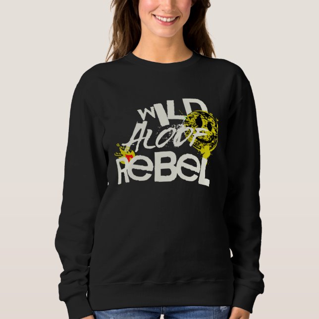 WILD REBEL ALOOF GRAPHIC GRUNGE TYPOGRAPHY T SHIRT (Framsida)