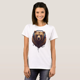 Wild Resonance – Abstract Bear with Headphones T Shirt