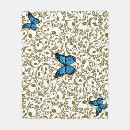 Wild Romantic Field Blue butterflies Fleecefilt