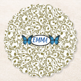 Wild Romantic Field Blue butterflies Underlägg Papper