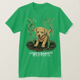 Wild Roots – Spooky Golden Retriever Garden Design T Shirt