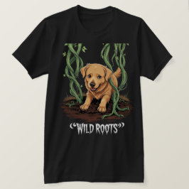 Wild Roots – Spooky Golden Retriever Garden Design T Shirt