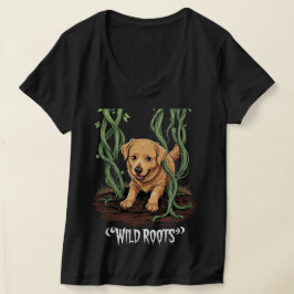 Wild Roots – Spooky Golden Retriever Garden Design T Shirt