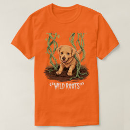 Wild Roots – Spooky Golden Retriever Garden Design T Shirt