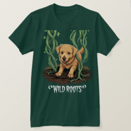Wild Roots – Spooky Golden Retriever Garden Design T Shirt