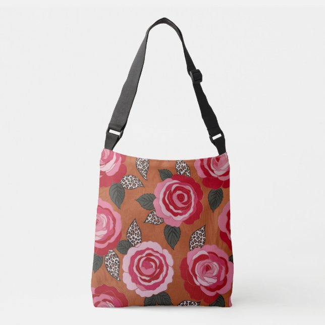 Wild Rose Crossbody Tote Axelväska (Framsida)