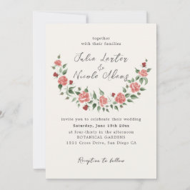 Wild Rose Floral Petals Garden Affair Wedding Inbjudningar