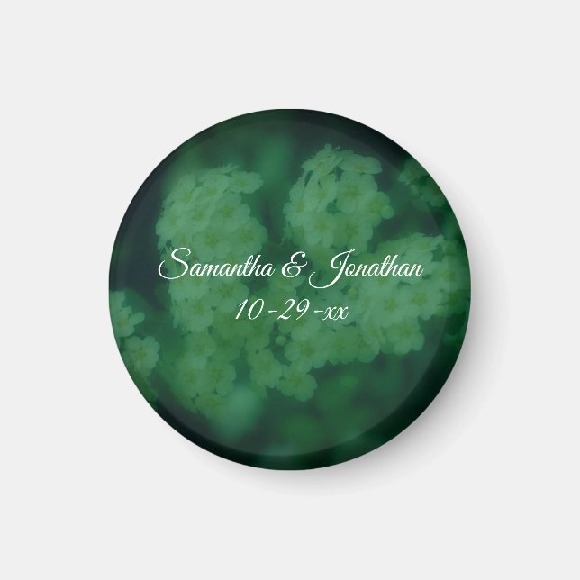 Wild Rose Flowers Personalized Wedding  Magnet (Framsidan)
