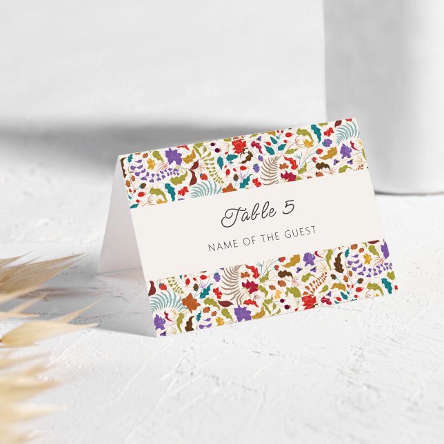 Wild Rose Woods Flower Garden Wedding Place Card Bordsnummer (Skapare uppladdad)