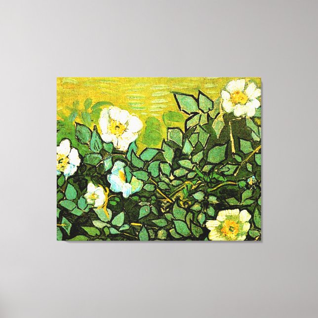 Wild Roses, popular painting by Vincent van Gogh Canvastryck (Framsida)