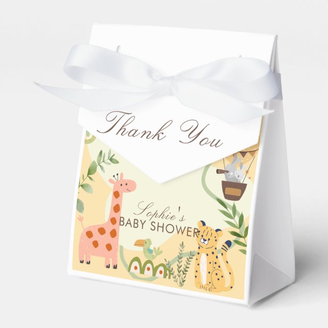 Wild Safari Adventure Awaits Baby Shower Presentaskar (Framsidan Sidan)