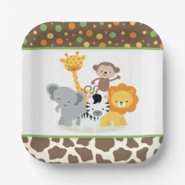 Wild Safari Jungle Animals Party Paper Plate