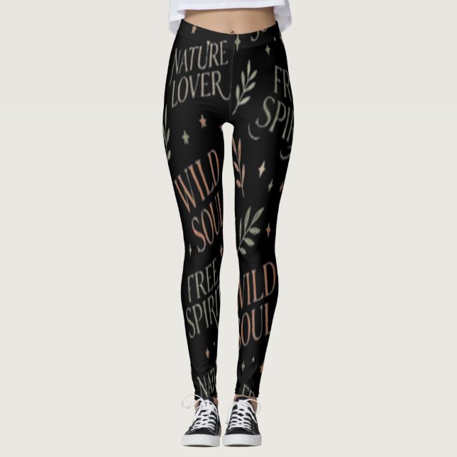 Wild Soul Typografi Leggings (Framsida)