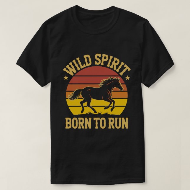 Wild Spirit Horse Retro T-shirt (Design framsida)