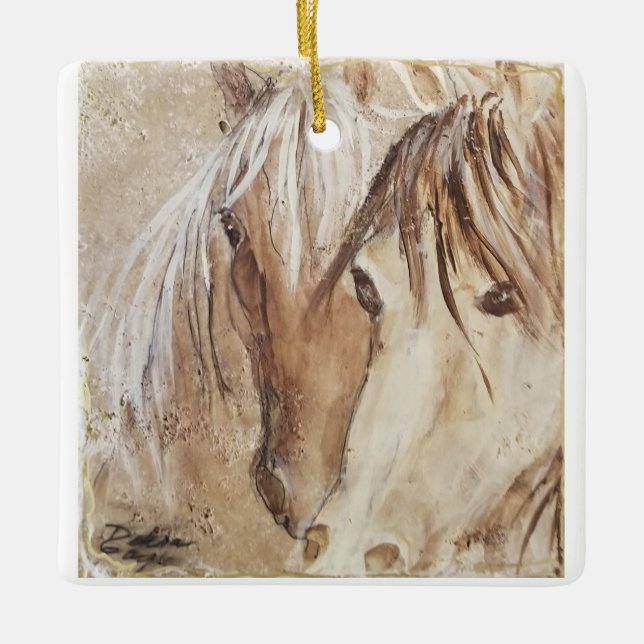 "Wild Spirit" Mustang Keramisk Juldekoration (Framsida)