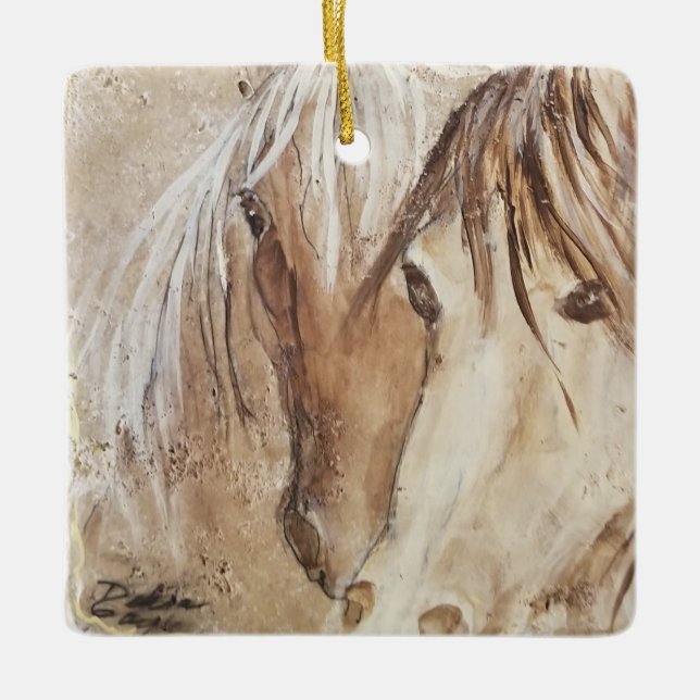 "Wild Spirit" Mustang Keramisk Prydnad Julgransprydnad Keramik (Framsida)