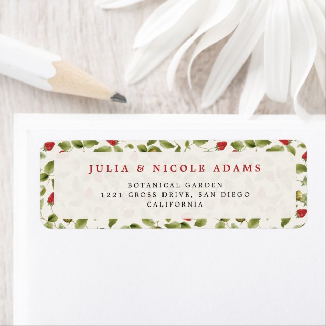 WILD STRAW BERRY SWEET BABY SHOWER RETURADRESS ETIKETT (Insitu)