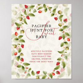 WILD STRAW BERRY SWEET BABY SHOWER SIGN POSTER