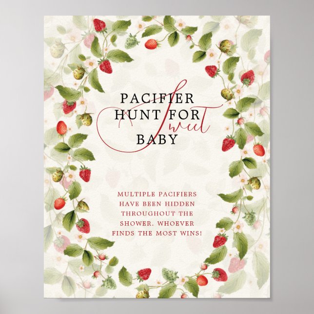WILD STRAW BERRY SWEET BABY SHOWER SIGN POSTER (Framsidan)