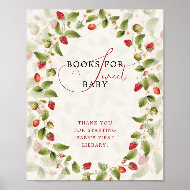 WILD STRAW BERRY SWEET BABY SHOWER SIGN POSTER (Framsidan)