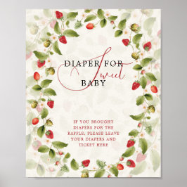 WILD STRAW BERRY SWEET BABY SHOWER SIGN POSTER