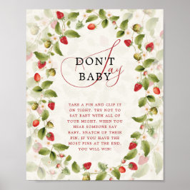 WILD STRAW BERRY SWEET BABY SHOWER SIGN POSTER
