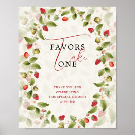 WILD STRAW BERRY SWEET BABY SHOWER SIGN POSTER